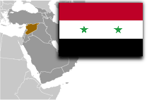 Syria flag and map