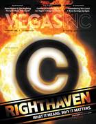 Cover of VEGAS INC with copyright symbol in flames