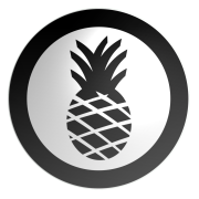 icon of a pineapple in a thick black circle